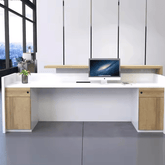 Marid Modern Wooden Office Reception Counter Desk with Storage Cabinet - Gavisco Office Furniture